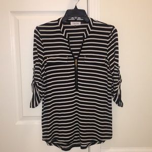 Calvin Klein Zip Front Roll Sleeve